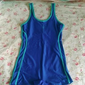 blue bathing swimsuit